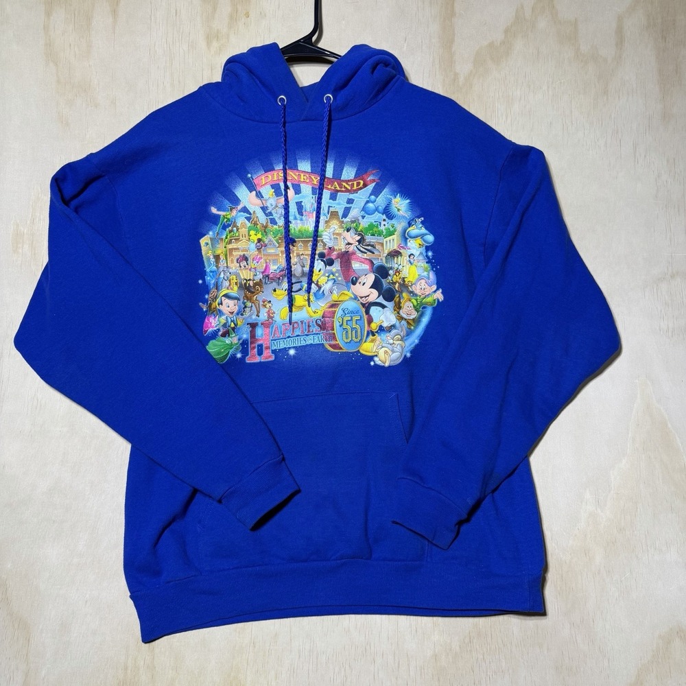 Disneyland 55th Anniversary Hoodie Adult M Blue Mickey Friends 2010 Disney Y2K
